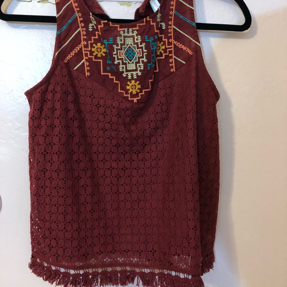 Red/maroon shirt